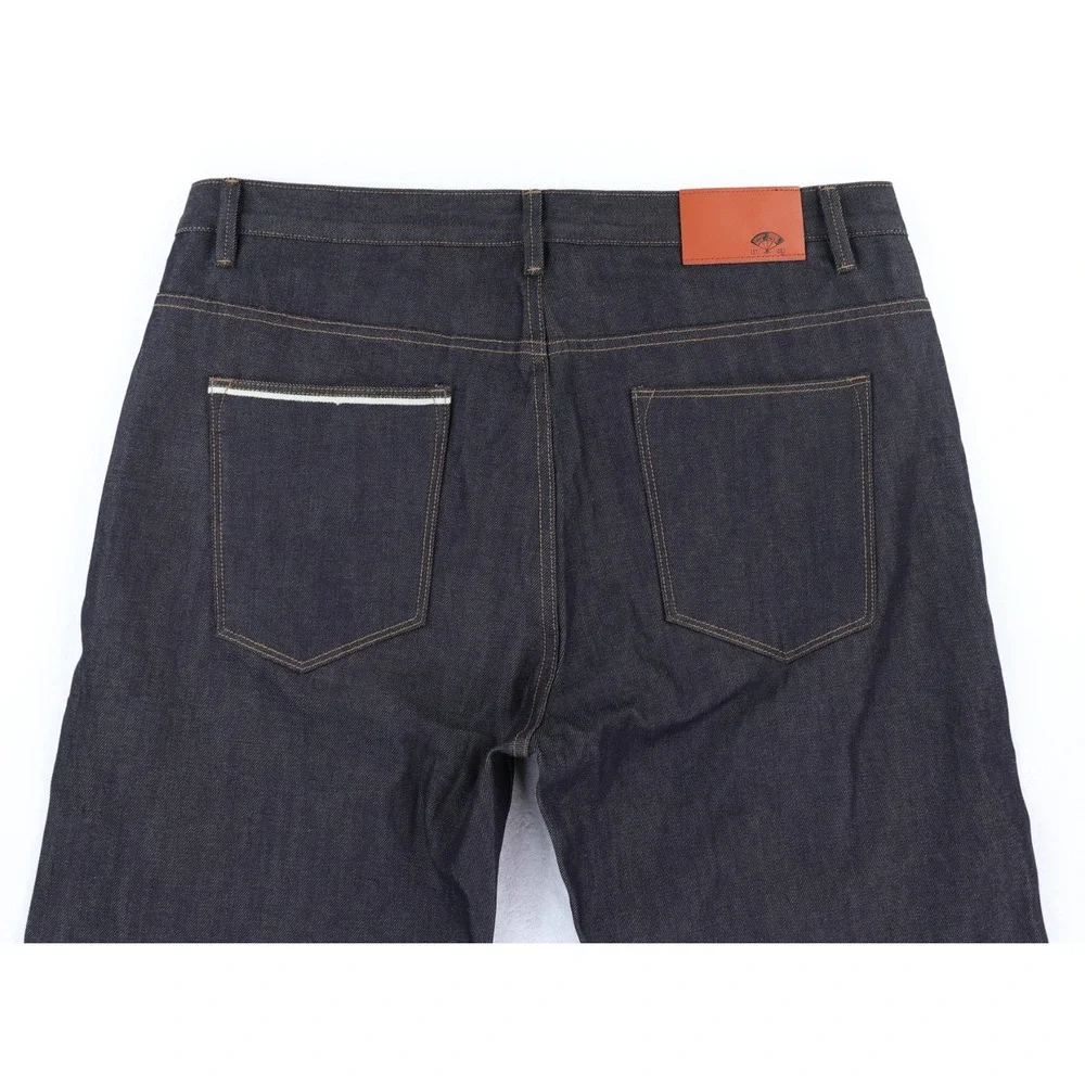 Men's Relaxed Charcoal Jeans with Selvedge Cuff. 190/92A - Picture 6 of 15